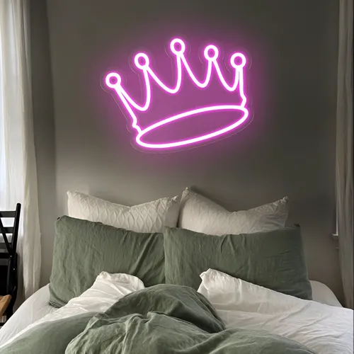 Majestic Pink Crown Neon Sign - Neon Signs Now - UK