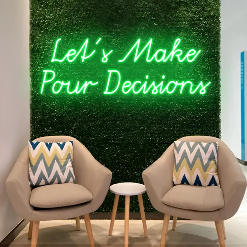 Stylish "Let's Make Pour Decisions" Neon Sign - Neon Signs Now - UK