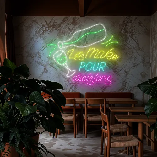 Cool "Let's Make Pour Decisions" Neon Sign - Neon Signs Now - UK