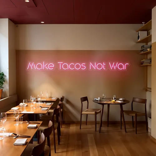 Mouth-watering "Make Tacos Not War" Neon Sign - Neon Signs Now - UK