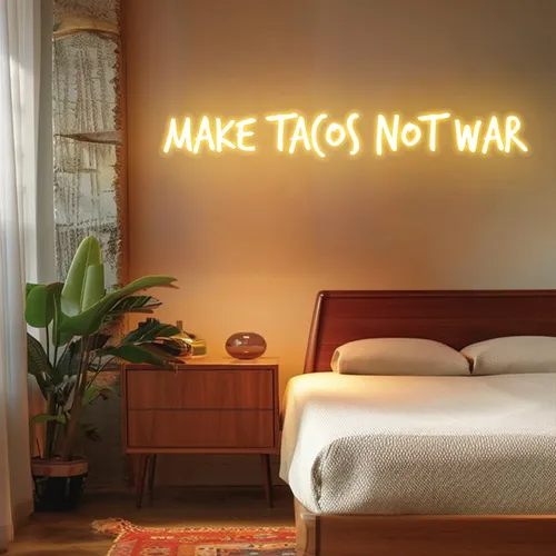 Zesty "Make Tacos Not War" Neon Sign - Neon Signs Now - UK