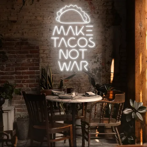 Tasty "Make Tacos Not War" Neon Sign - Neon Signs Now - UK