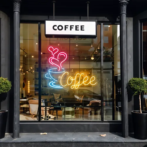 Coffee Love Window Neon Sign - Neon Signs Now - UK