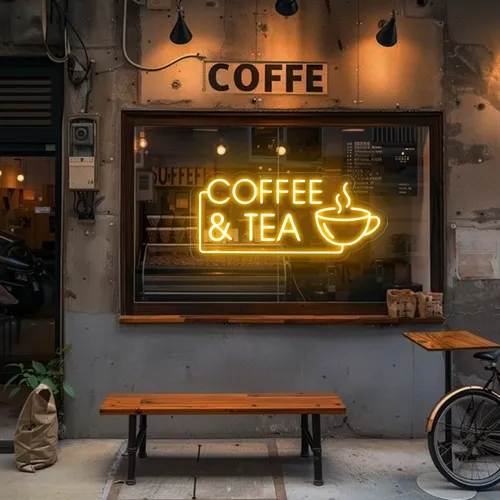 Coffee Tea Window Neon Sign - Neon Signs Now - UK