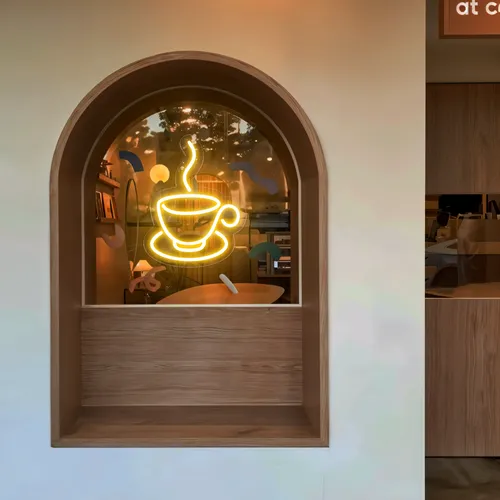 Coffee Cup Window Neon Sign - Neon Signs Now - UK