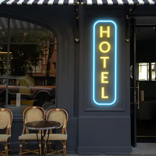 Hotel Vertical Neon Sign - Neon Signs Now - UK