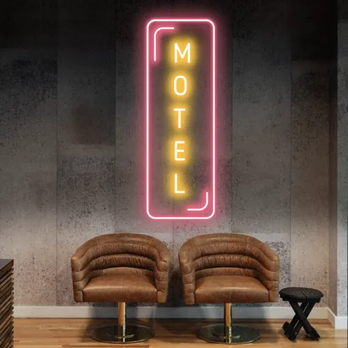 Motel Vertical Neon Sign - Neon Signs Now - UK