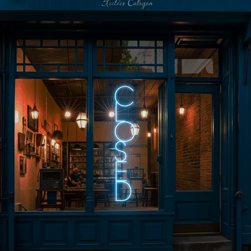 Closed Vertical Neon Sign - Neon Signs Now - UK