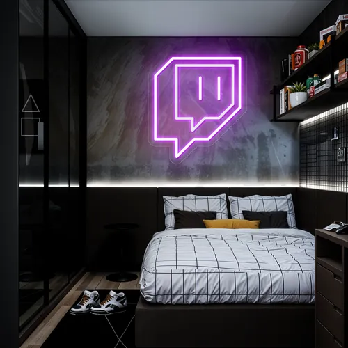Twitch Icon Glow Neon Sign - Neon Signs Now - UK