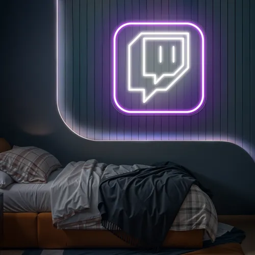 Twitch Logo Bedroom Neon Sign - Neon Signs Now - UK