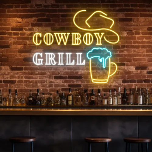 Cowboy Grill Neon Sign - Neon Signs Now - UK