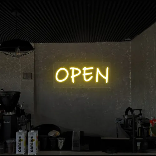 Open Neon Sign (small handwritten style) - Neon Signs Now - UK