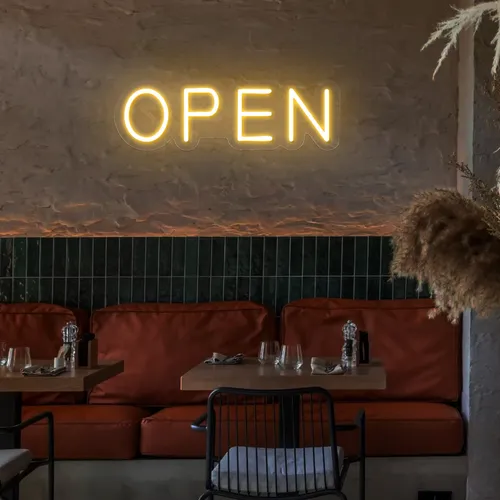 Open Block Neon Sign - Neon Signs Now - UK