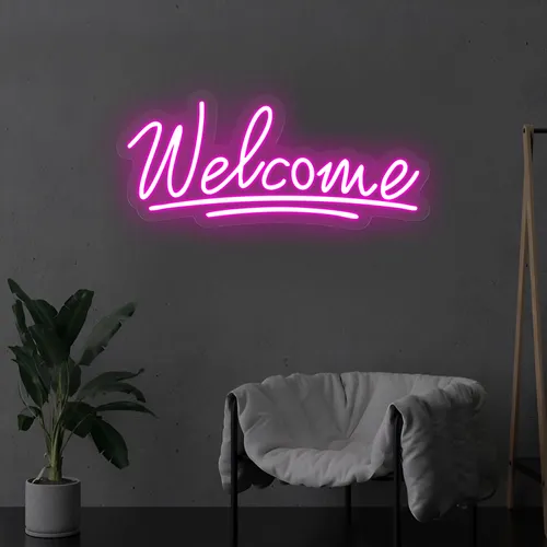 Welcome Underline Neon Sign - Neon Signs Now - UK