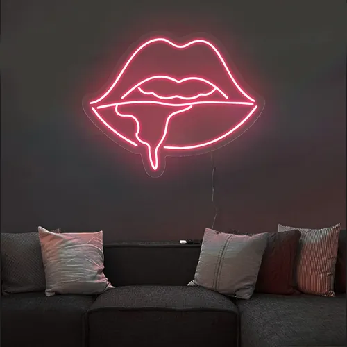 Dripping Lips Neon Sign - Neon Signs Now - UK