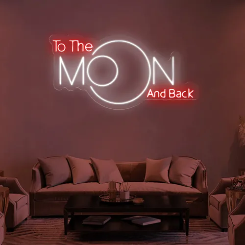 To The Moon and Back Neon Sign