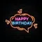 Happy Birthday in Bubble Thought Neon Sign - Neon Signs Now - UK