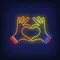 Woman Hands Heart Gesture Neon Sign - Neon Signs Now - UK