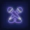 Crossed Microphone Neon Sign - Neon Signs Now - UK