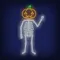 Skeleton with Pumpkin Head Neon Sign - Neon Signs Now - UK