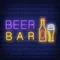 Beer & Bar with Bottle & Glass Neon - Neon Signs Now - UK