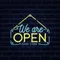 We Are Open Blue and Yellow Neon Sign - Neon Signs Now - UK