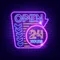 Retro Open 24 Hours Neon Sign - Neon Signs Now - UK