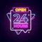 Open 24 Hours with Abstract Shapes Neon Sign - Neon Signs Now - UK